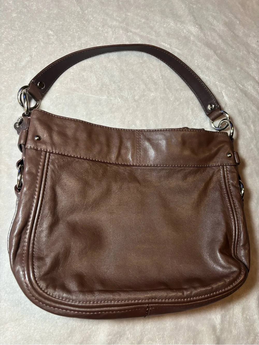 Coach Zoe Hobo Brown Leather Bag